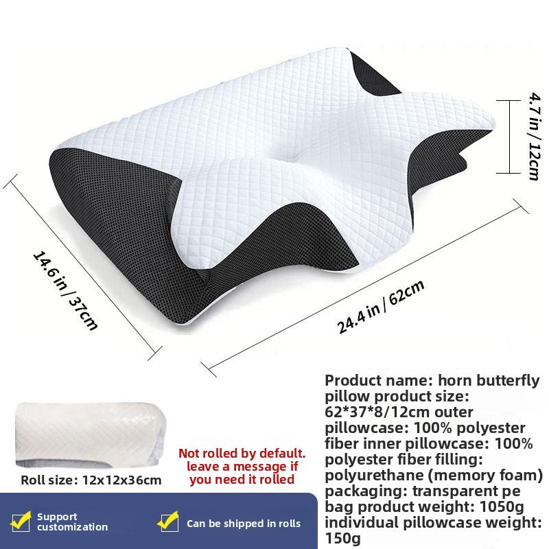 Butterfly-shaped memory foam slow-rebound memory pillow